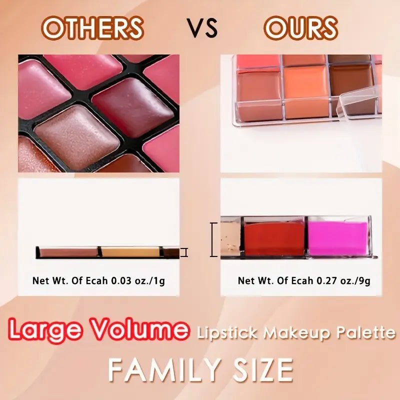 12-Color Lip Gloss & Lipstick Palette – Moisturizing Makeup Gift Set for Women