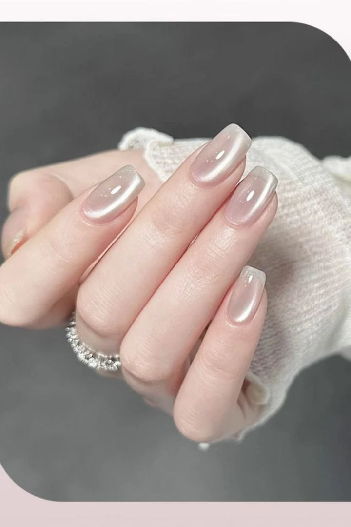 Press on Nails Square/Almond Cat’s Eye False Nails