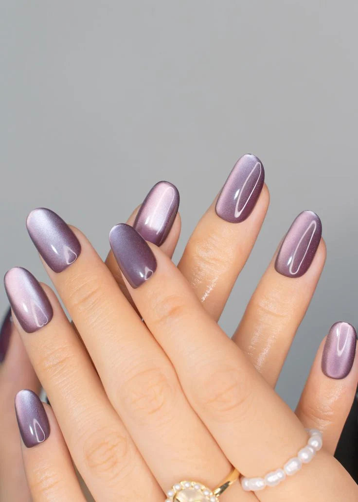 Press on Nails Square/Almond Cat’s Eye False Nails